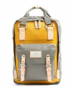 Mochila Doughnut Macaroon D010 Amarillo + Gris