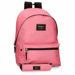 Pepe Jeans Mochila Portaordenador+estuche PPJ Aris Colorful Fucsia Claro
