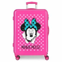 Disney Maleta Mediana 68 Cm 4 Ruedas Rigida Minnie Sunny Day Fucsia
