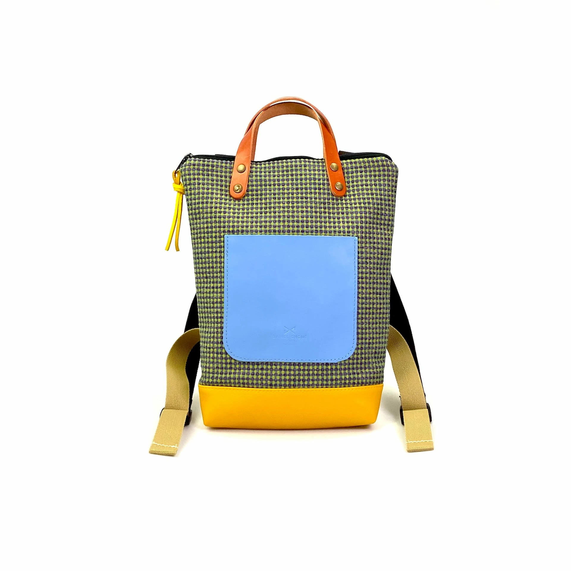 Mochila Daniel Chong Mini Verde Y Bolsillo Azul 3 Mochila Daniel Chong Mini Verde Y Bolsillo Azul