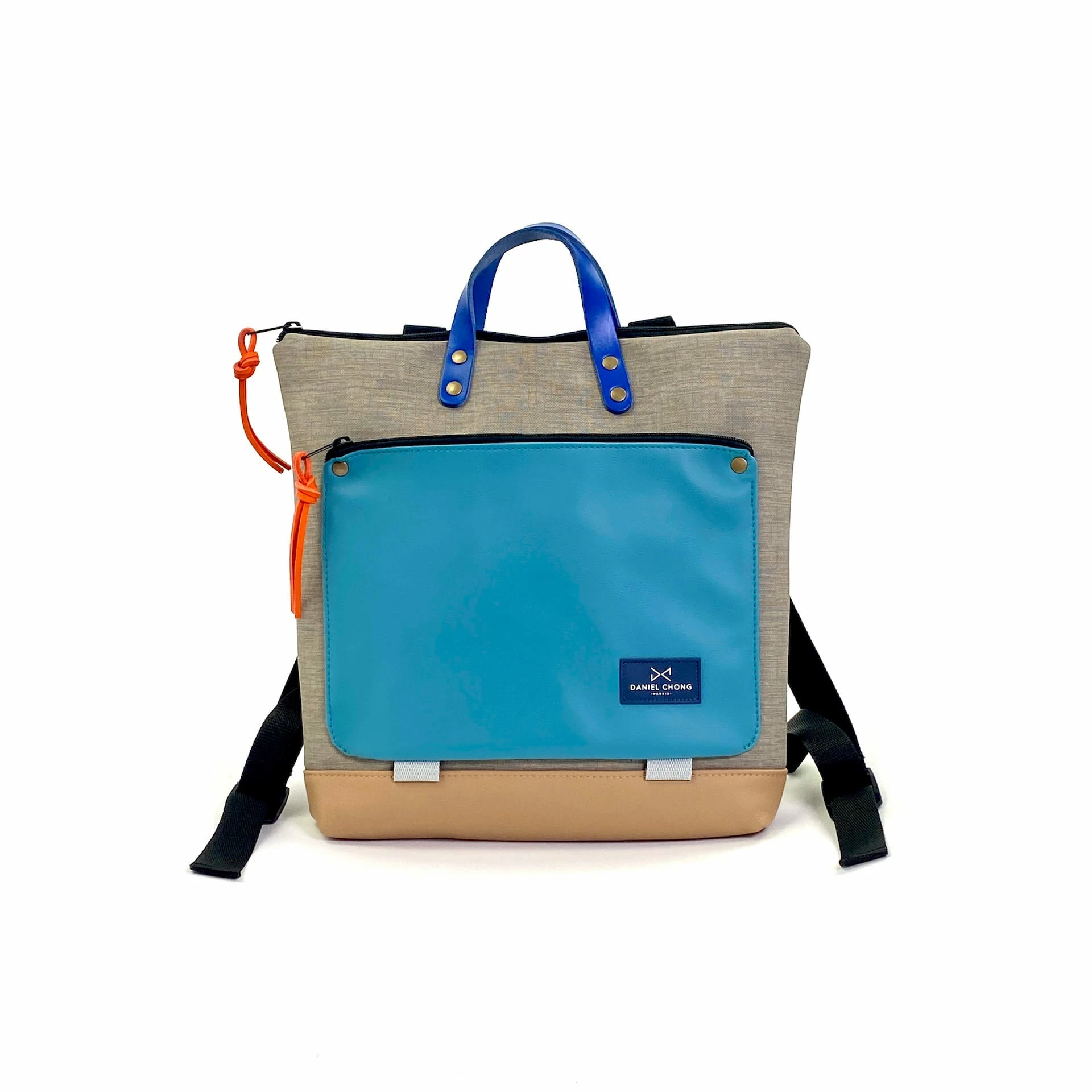 Mochila Daniel Chong Book Holder Cuadrada Marrón Y Bolsillo Azul 3 Mochila Daniel Chong Book Holder Cuadrada Marrón Y Bolsillo Azul