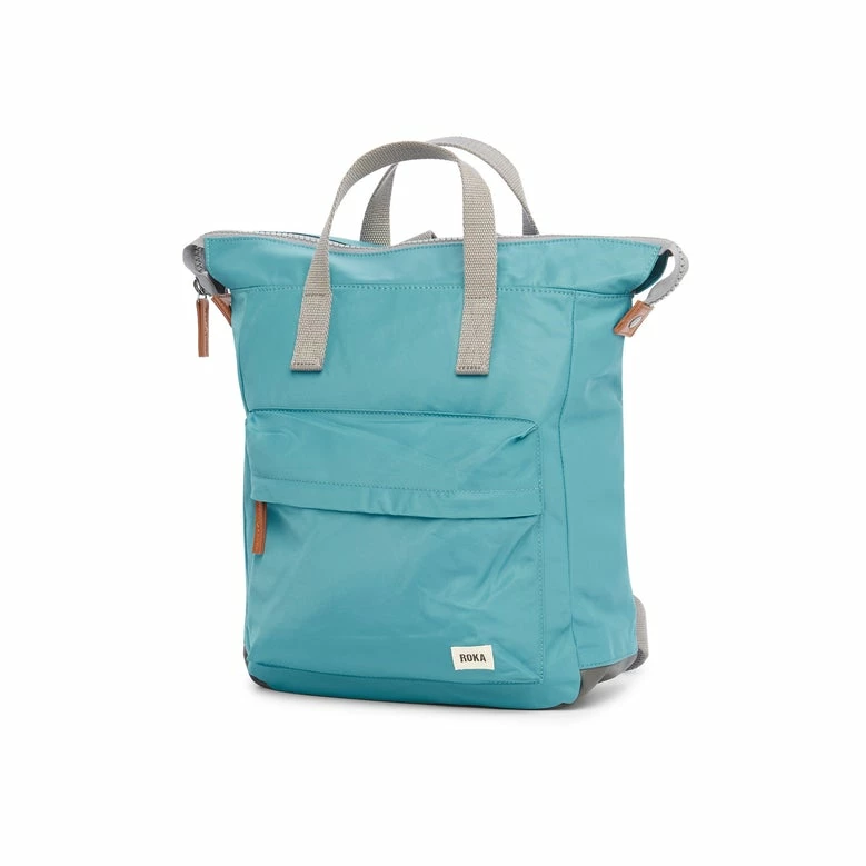 Mochila Roka London Bantry B Pequeña Sostenible Nylon Turquesa(petrol) 4 Mochila Roka London Bantry B Pequeña Sostenible Nylon Turquesa(petrol) - Imagen 2