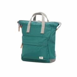 Mochila Roka London Bantry B Mediana Sostenible Nylon Verde (Teal) -Viajar Tienda de ventas 26190