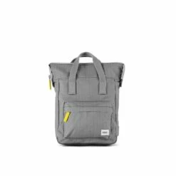 Mochila Roka London Bantry B Pequeña Sost. Canvas Gris Rayas Mono Stripe