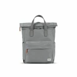 Mochila Roka London Canfield B Mediana Sostenible Nylon Gris (Stormy)