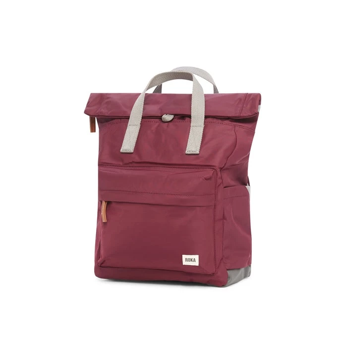 Mochila Roka London Canfield B Pequeña Sostenible Nylon Morada (Plum) 4 Mochila Roka London Canfield B Pequeña Sostenible Nylon Morada (Plum) - Imagen 2