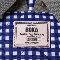 Mochila Roka London Bantry B Pequeña Sostenible Nylon Cuadros Azules (Gingh -Viajar Tienda de ventas 27961