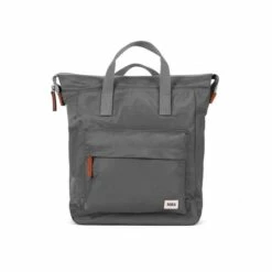 Mochila Roka London Bantry B Mediana Sostenible Nylon Gris (Grafito)