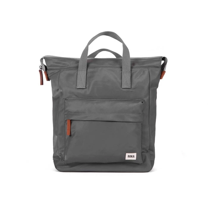 Mochila Roka London Bantry B Mediana Sostenible Nylon Gris (Grafito) 3 Mochila Roka London Bantry B Mediana Sostenible Nylon Gris (Grafito)