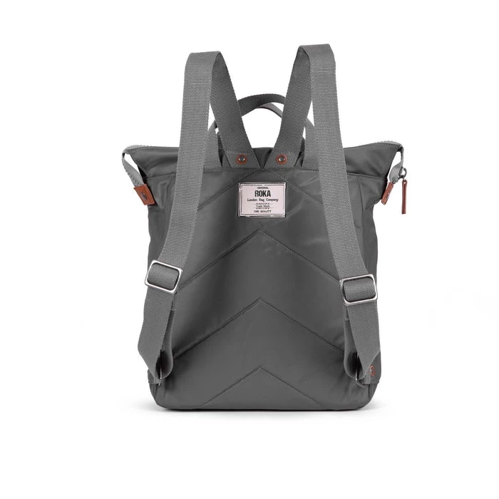 Mochila Roka London Bantry B Mediana Sostenible Nylon Gris (Grafito) 4 Mochila Roka London Bantry B Mediana Sostenible Nylon Gris (Grafito) - Imagen 2