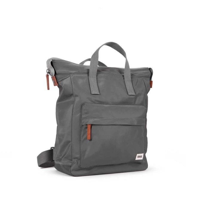 Mochila Roka London Bantry B Mediana Sostenible Nylon Gris (Grafito) 7 Mochila Roka London Bantry B Mediana Sostenible Nylon Gris (Grafito) - Imagen 5