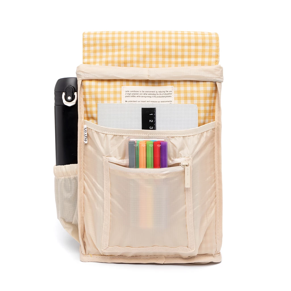 Mochila Lefrik Scout Mini Cuadros Vichy Amarillo (Vichy Mustard) 4 Mochila Lefrik Scout Mini Cuadros Vichy Amarillo (Vichy Mustard) - Imagen 2