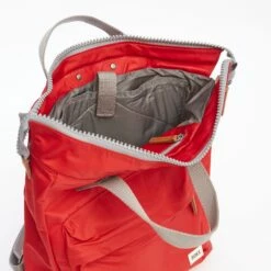 Mochila Roka London Bantry B Mediana Sostenible Nylon Rojo (Cranberry) -Viajar Tienda de ventas 31687
