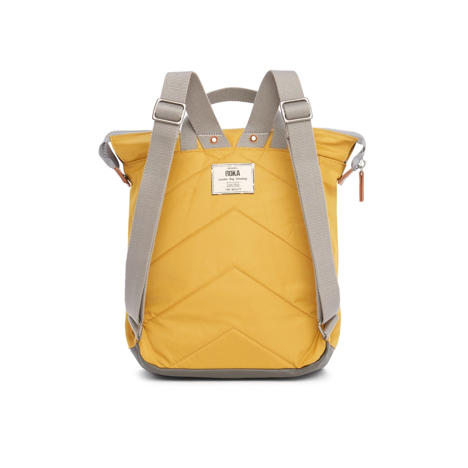 Mochila Roka London Bantry B Mediana Sostenible Nylon Amarillo (Corn) 4 Mochila Roka London Bantry B Mediana Sostenible Nylon Amarillo (Corn) - Imagen 2