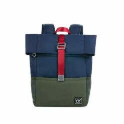Mochila Pequeña YLX Original Azul+ Kaki (Navy Blue&Bronze Green))