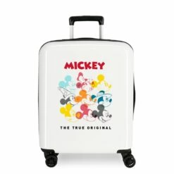 Disney Maleta De Cabina Mickey Magic Caras Beige Rígida 55cm
